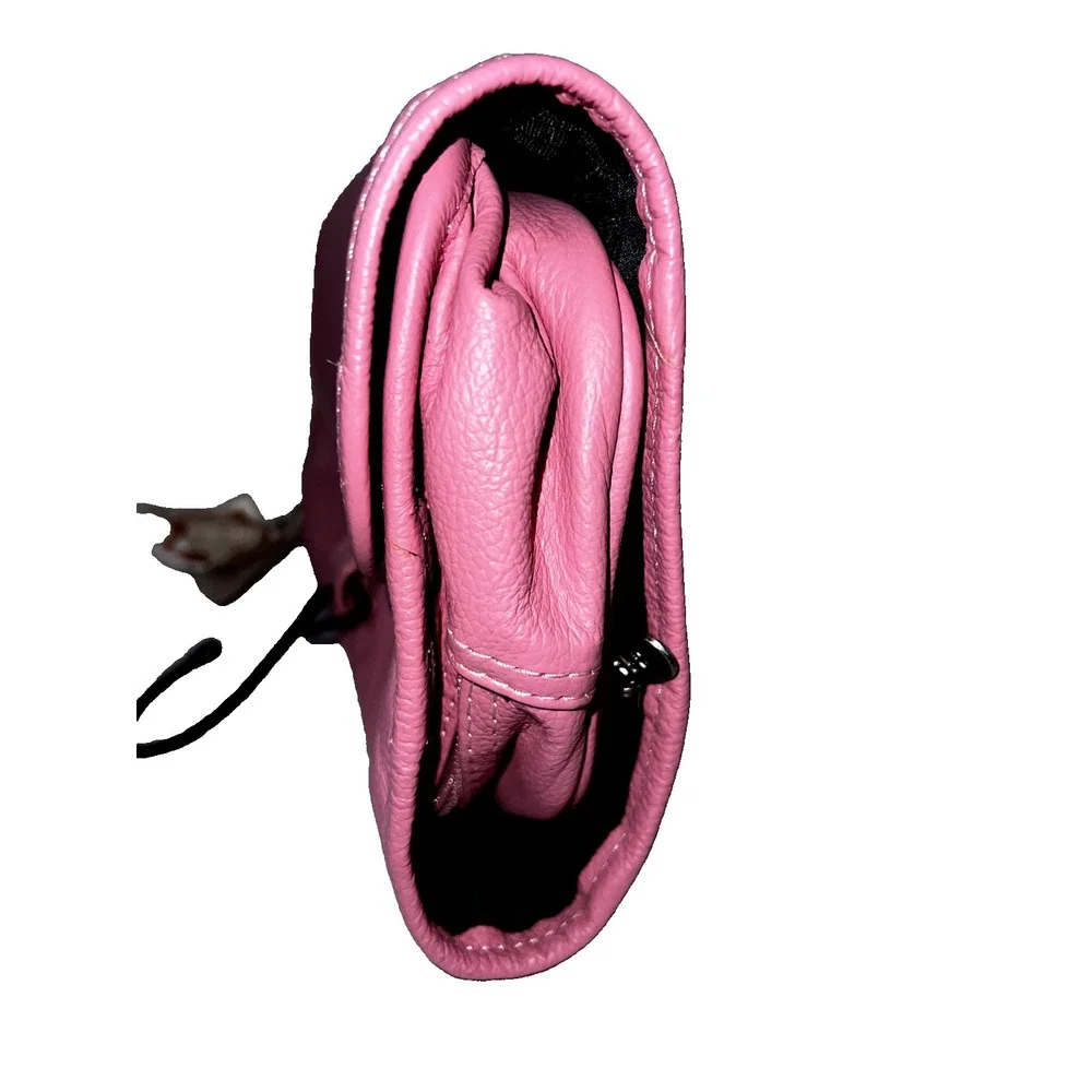 American Procurement Co Pink Leather Travelers Hanging Toiletry Bag Organizer